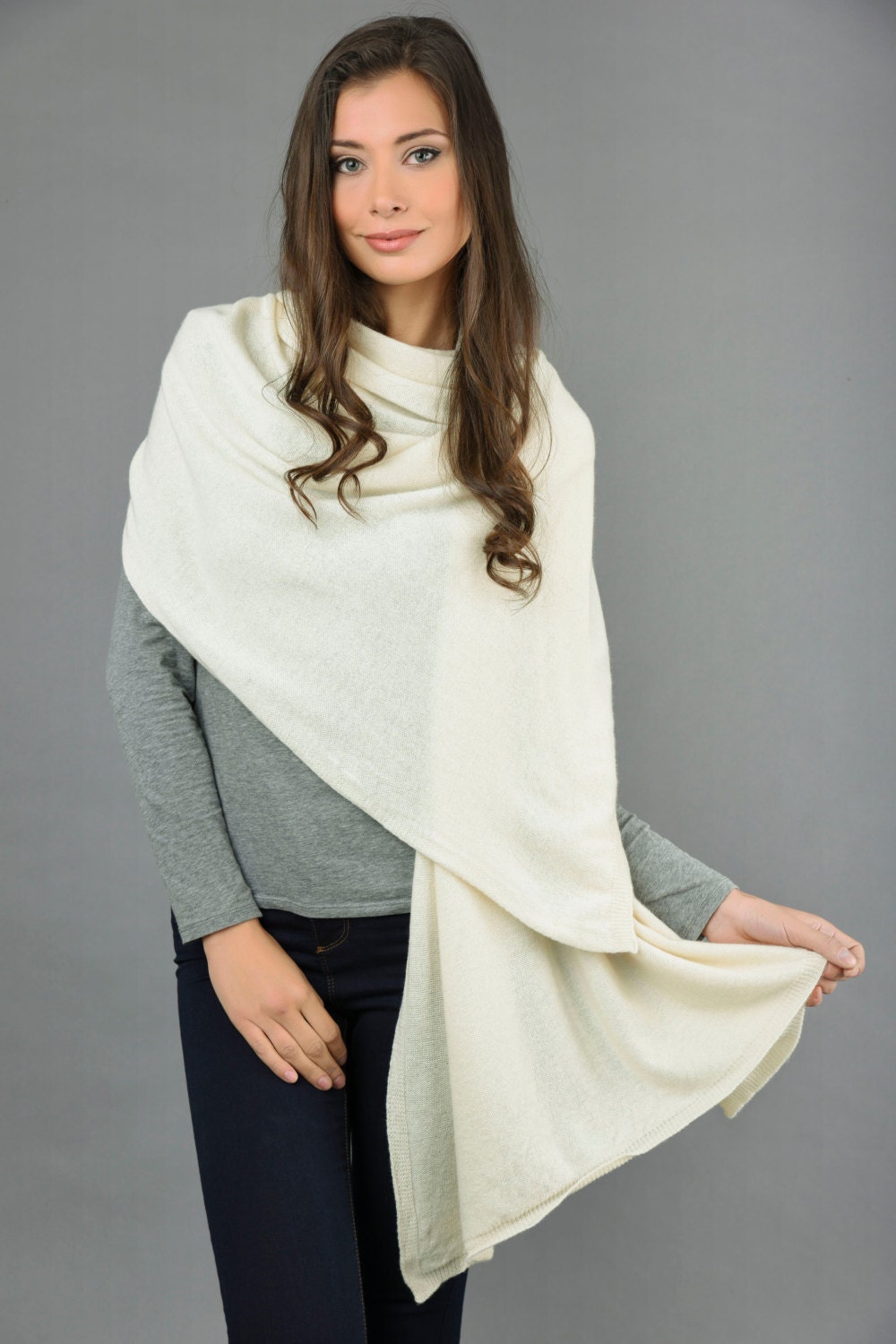 Cashmere Wrap Scarf Shawl Travelwrap Super Soft 2ply Knitted Oversize ...