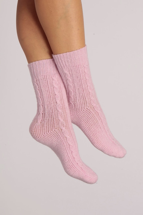 Cashmere Bed Socks Cable Knit - Etsy
