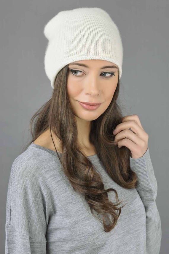 Pure Cashmere Plain Knitted Slouchy 
