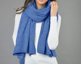 Cashmere Wrap, Shawl, Travelwrap in Periwinkle Blue - Made in Italy