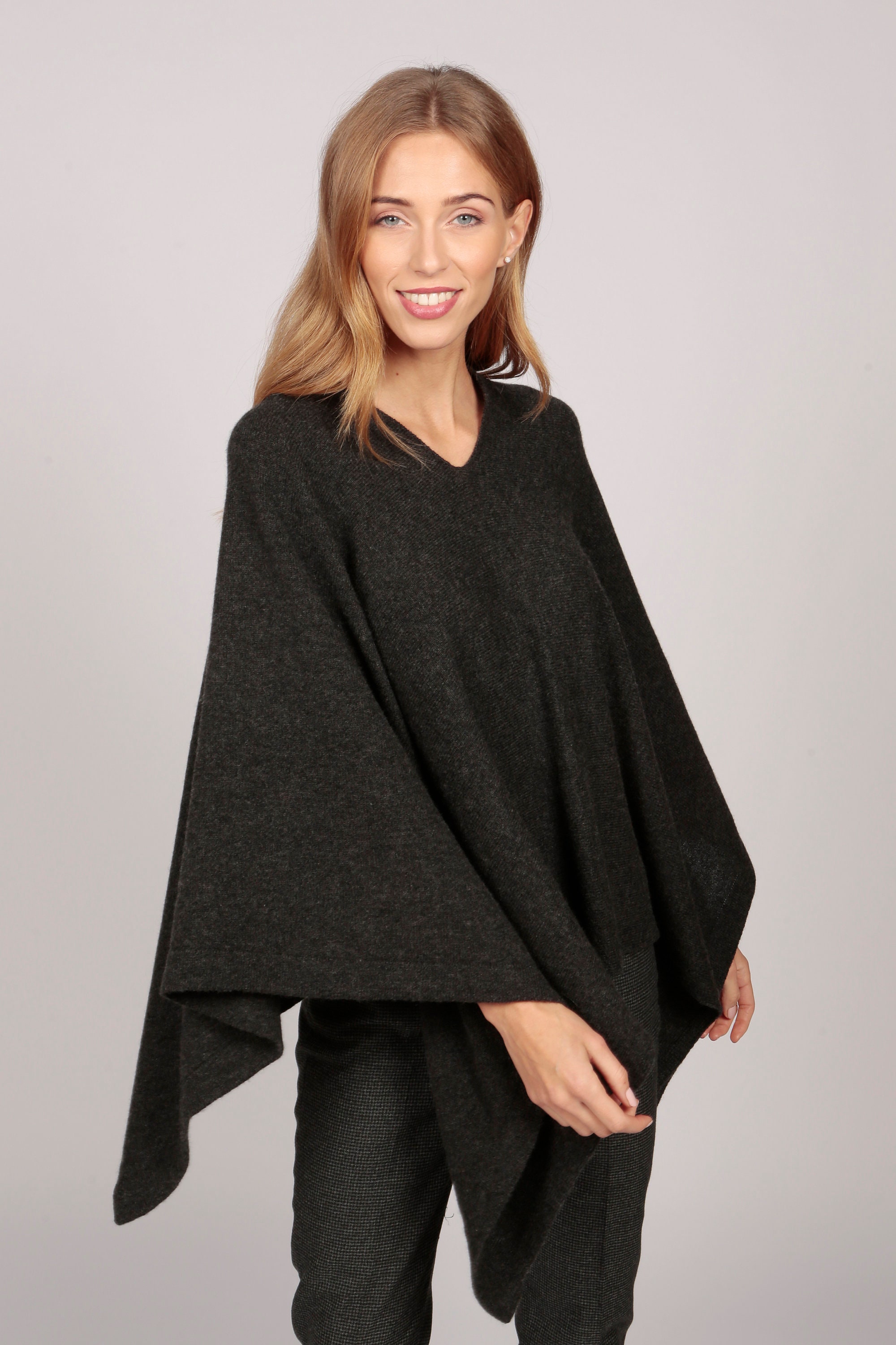 Boat and V Neck Cashmere Poncho - Etsy