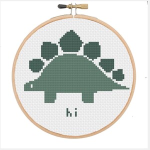 5 inch Cross Stitch Pattern Stegosaurus Home Decor PDF Download Printable Easy Beginner