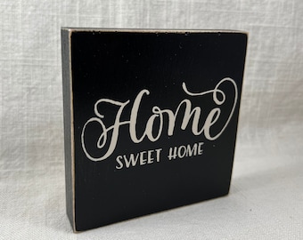 Home Sweet Home Sign: Hand Painted Shabby Chic Decor