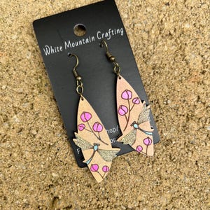 Dragonfly Dangle Earrings with Woodland Flowers, Jewelry for Women, Springtime Jewelry, Gift for Gardener, Gift for Women, Mothers Day Gift