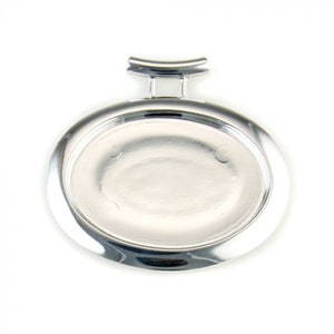 Oval Tube Top Pendant with 40x30mm Cup Blank for Cabochons, Silver Plated