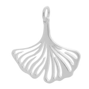 Ginkgo Biloba Leaf Charm Sterling Silver, Ginkgo Biloba, Ginkgo Leaf, Sterling Silver Charm
