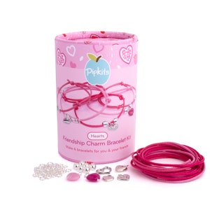 Pipkits Friendship Charm Bracelet Jewellery Making Kit, Hearts Edition Each design makes 6 Bracelets for you to make, wear or share