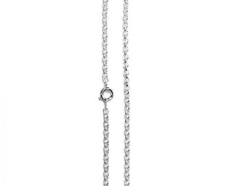 May include: A silver chain necklace with a lobster clasp.