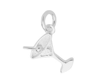 Diamond Treats Collana con Ciondolo a Forma di Bicchiere da Cocktail in Argento 925, Catena e Ciondolo in Bicchiere da Martini per Donna e Ragazza, Collana Donna Argento con Confezione Regalo