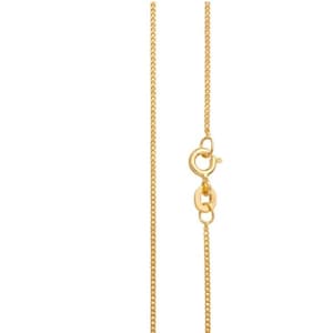 Sterling Silver Gold Vermeil 0.30mm Diamond Cut Curb | Sterling Silver Gold Vermeil Fine Chain | Dainty Chain for Pendants