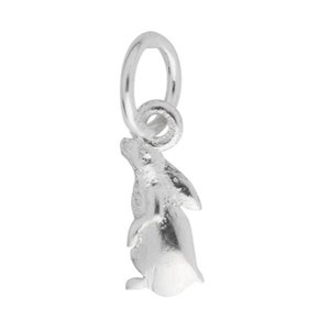 13mm Star Gazing Hare Charm Pendant Sterling Silver, Charm Pendant, Star Gazing Hare, Sterling Silver Charm