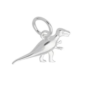 Sterling Silver Dinosaur Charm 19mm Pendant, Dinosaur charm