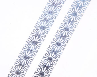 Silver Flora Lace 10mm x 10m Silver Foil Washi Tape - Beautiful Silver Floral Pattern on a White Background - Swedish Design by Willwa