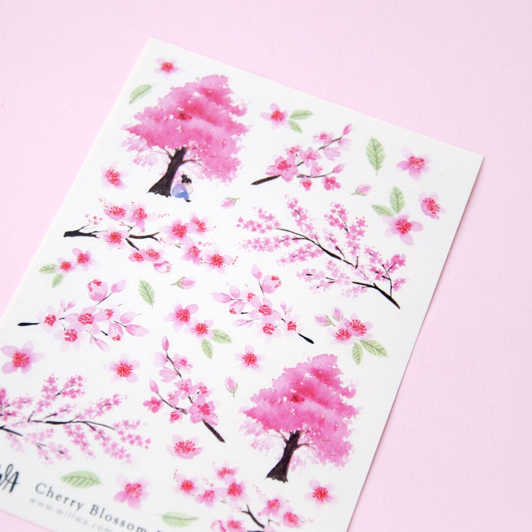 Cherry Blossom Festival Stickers - Spring Floral Sticker Sheet - Sakura ...