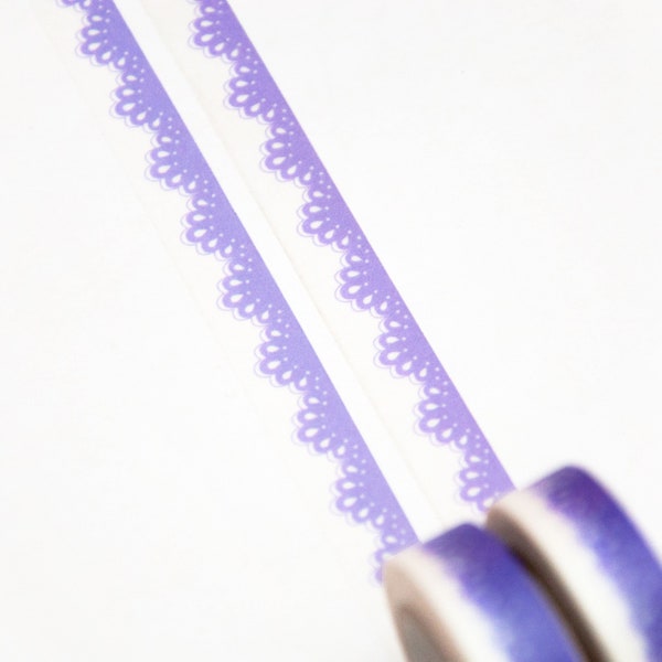 Lilac Scalloped Lace 10mm x 10m washi tape - Cute Light Purple Lace Decor - Perfect for Planner Bujo Scrapbooking - Swedish Design by Willwa