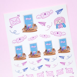 I Love Happy Mail Deco Stickers - Cute Happy Mail Sticker Sheet - Cartas y paquetes entregados en su hogar - Swedish Design by Willwa
