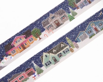 Christmas Village 15 mm x 10 m Washi Tape - Cute Houses with Christmas Lights and Decoration - Winter Night Sceen - Swedish Design by Willwa