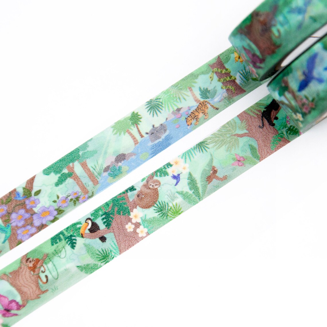 In the Jungle Washi Tape 15mmx10m Endangered Animals in the Etsy