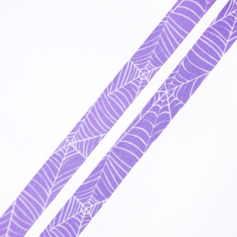 Spider Web washi tape 10mmx10m White Spider Web Threads on a Purple Background Halloween and Fall Collection Swedish Design by Willwa image 2