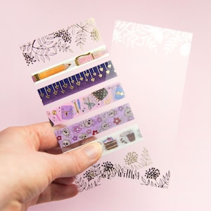 Washi-kaart met goudfolie rowan bessen print - Washi Tape Sample Card - Bloemen patroon - Washi Tape Samples - Zweeds Design by Willwa