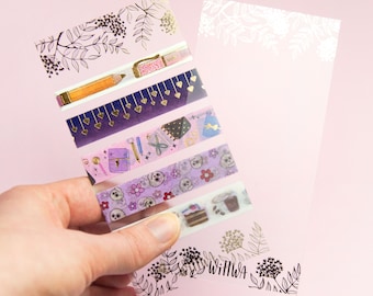 Washi Card with Gold Foil Rowan Berries Print - Washi Tape Sample Card - Floral Pattern - Washi Tape Samples - Swedish Design by Willwa