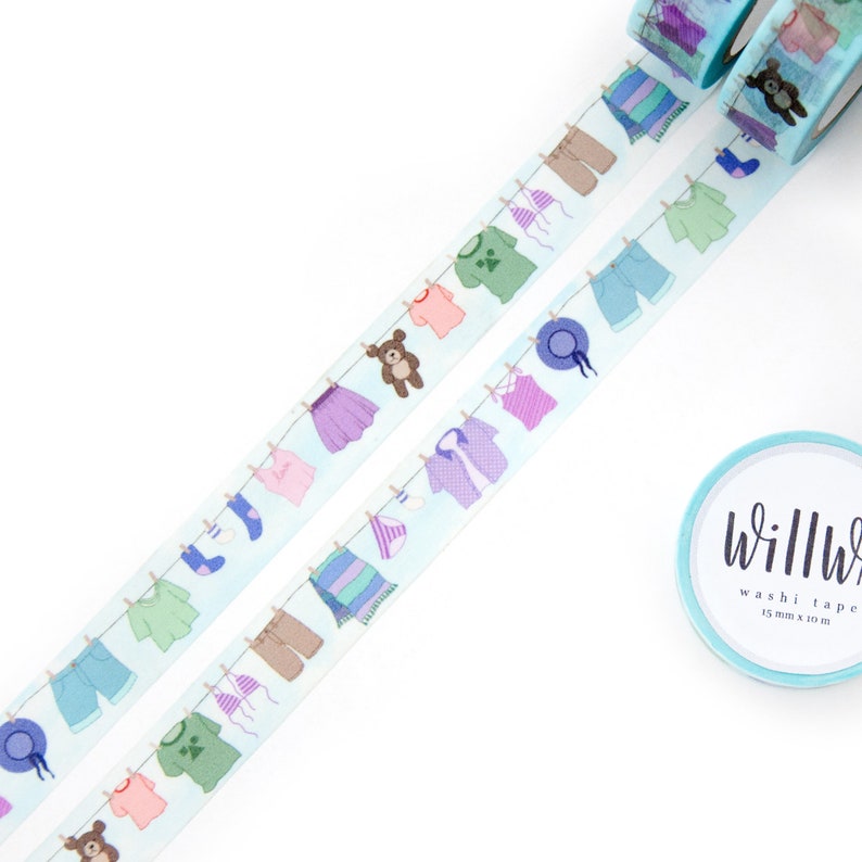 Laundry Line Washi Tape 15mmx10m Summer Laundry Day Etsy