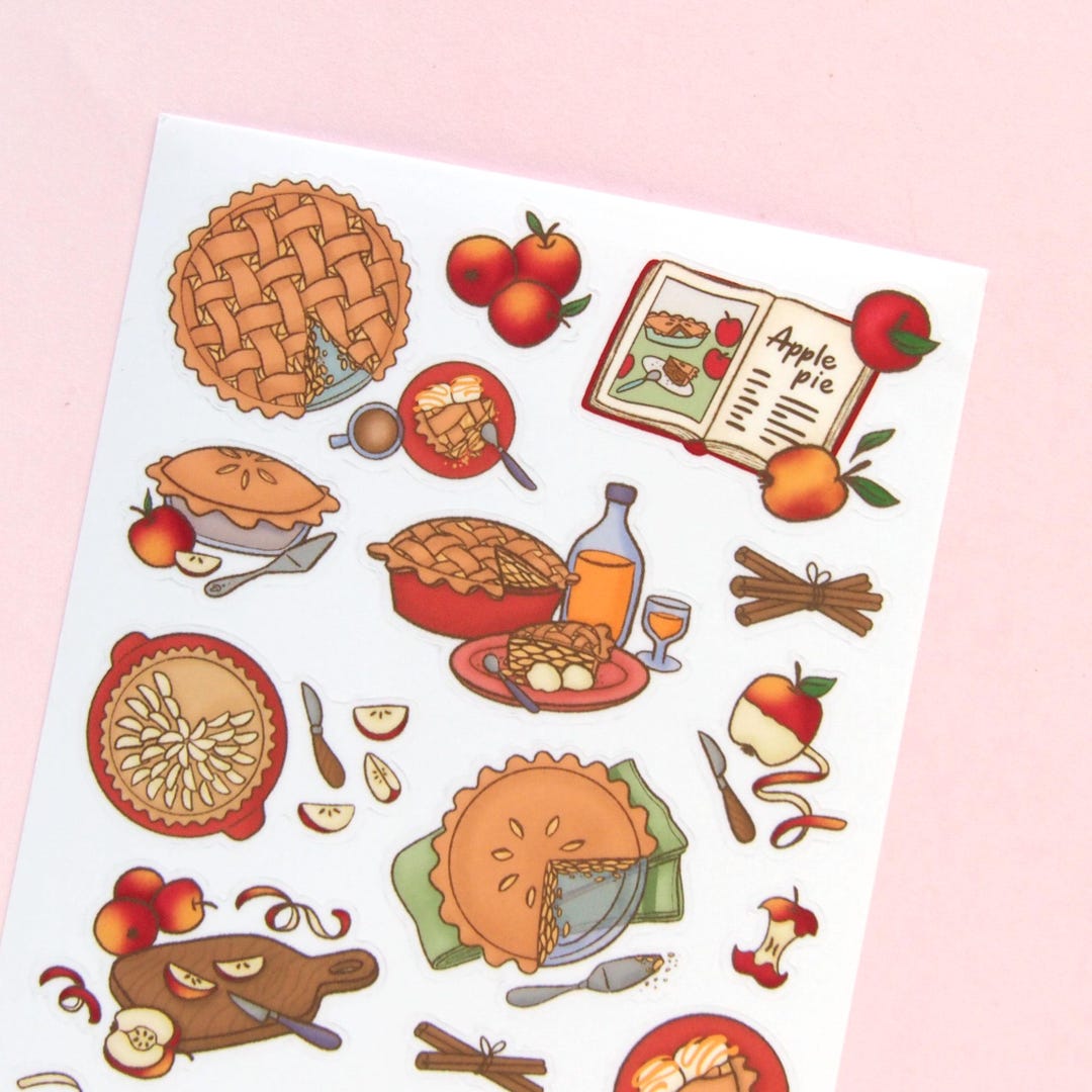 A Slice of Apple Pie Deco Stickers - Cute Illustrations of Baking and ...