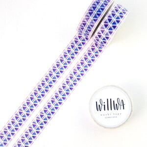 Blau & Lila Kaleido - Washi Tape 15mmx10m - Geometrisches Muster - Wasserfarben Dreiecke - Perfekt für Planer Mädchen - schwedisches Washi Design