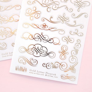 Pegatinas decorativas con letras doradas - Preciosas letras doradas - Decora tu agenda y bujo - Diseño sueco de Willwa