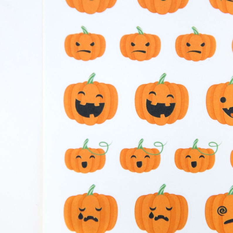 Pumpkin Patch Emoji Deco Sticker Sheet - Cute Emoji Planner Stickers ...