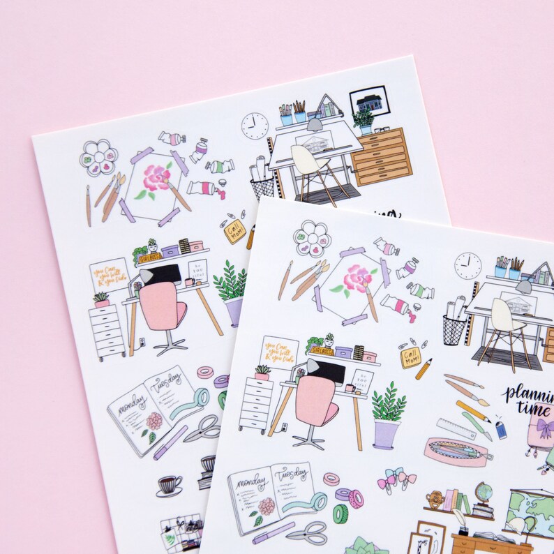 Workdesk Sticker My Working Place Deco Stickers - Planner & Journal Sticker Sheet ...