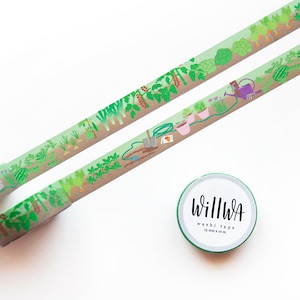 Growing Garden washi tape - Zomertuin vol met groenten - Voor plantendames, tuinliefhebbers en Washi-verslaafden - Zweeds ontwerp van Willwa