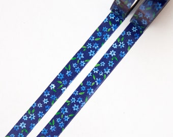 Scilla Siberica 10mm x 10m washi tape - Watercolor Pattern of Russian Blue Star Flowers - Delicate Spring Flowers - Swedish Design by Willwa