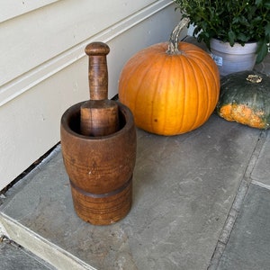 Primitive Wooden Mortar and Pestle