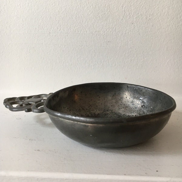 Primitive Pewter Porringer