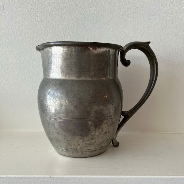 Vtg. Pewter Pitcher Federal 6.75” Tall