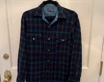 Vtg. Pendleton Plaid Shirt - Blue Wool