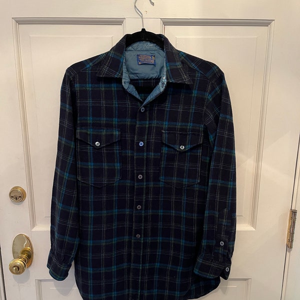 Vtg. Pendleton Plaid Shirt - Blue Wool