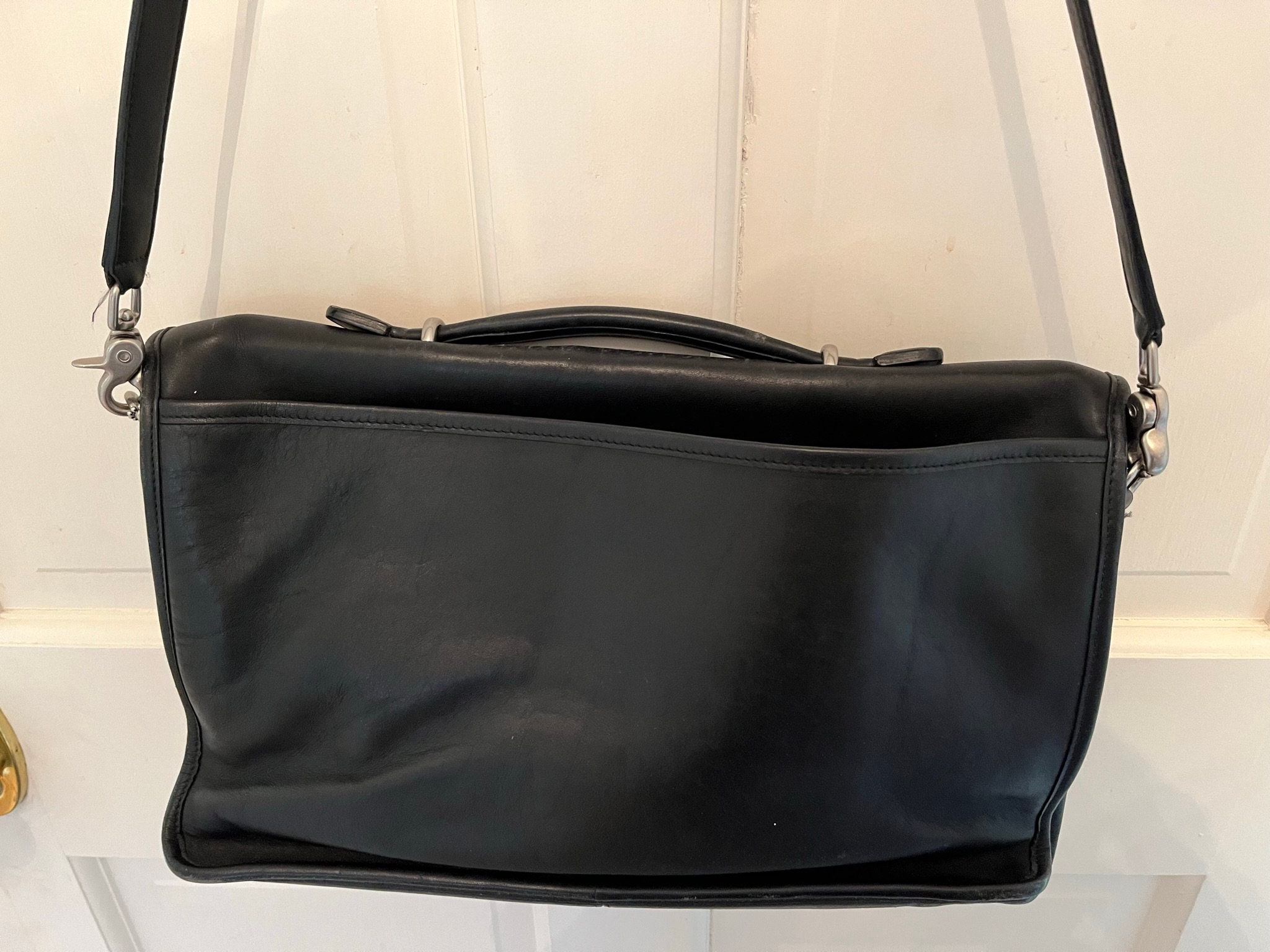 Vtg. Coach Black Leather Attaché - Etsy