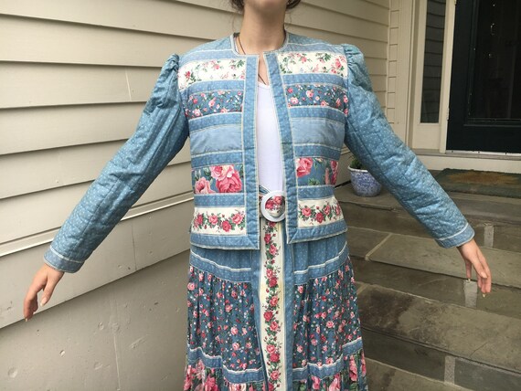 Vintage Suttles and Seawinds Floral Quilted Jacket