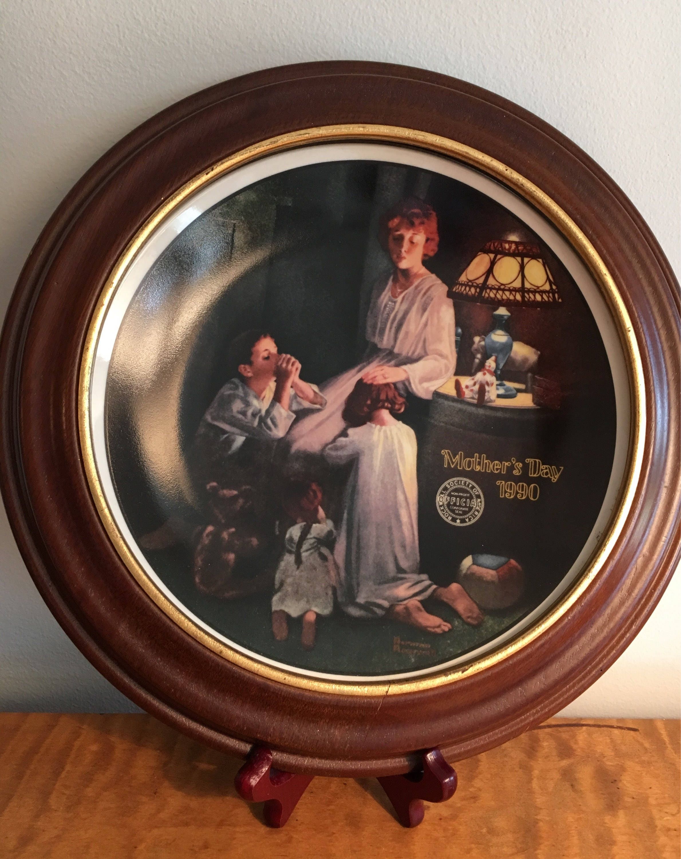 【洋書】Norman Rockwell 1990 Norman Rockwell Mother's Day Collector Plate- 