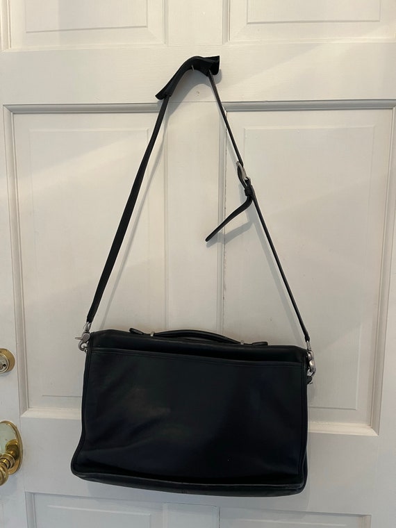 Vtg. Coach Black Leather Attaché - image 4