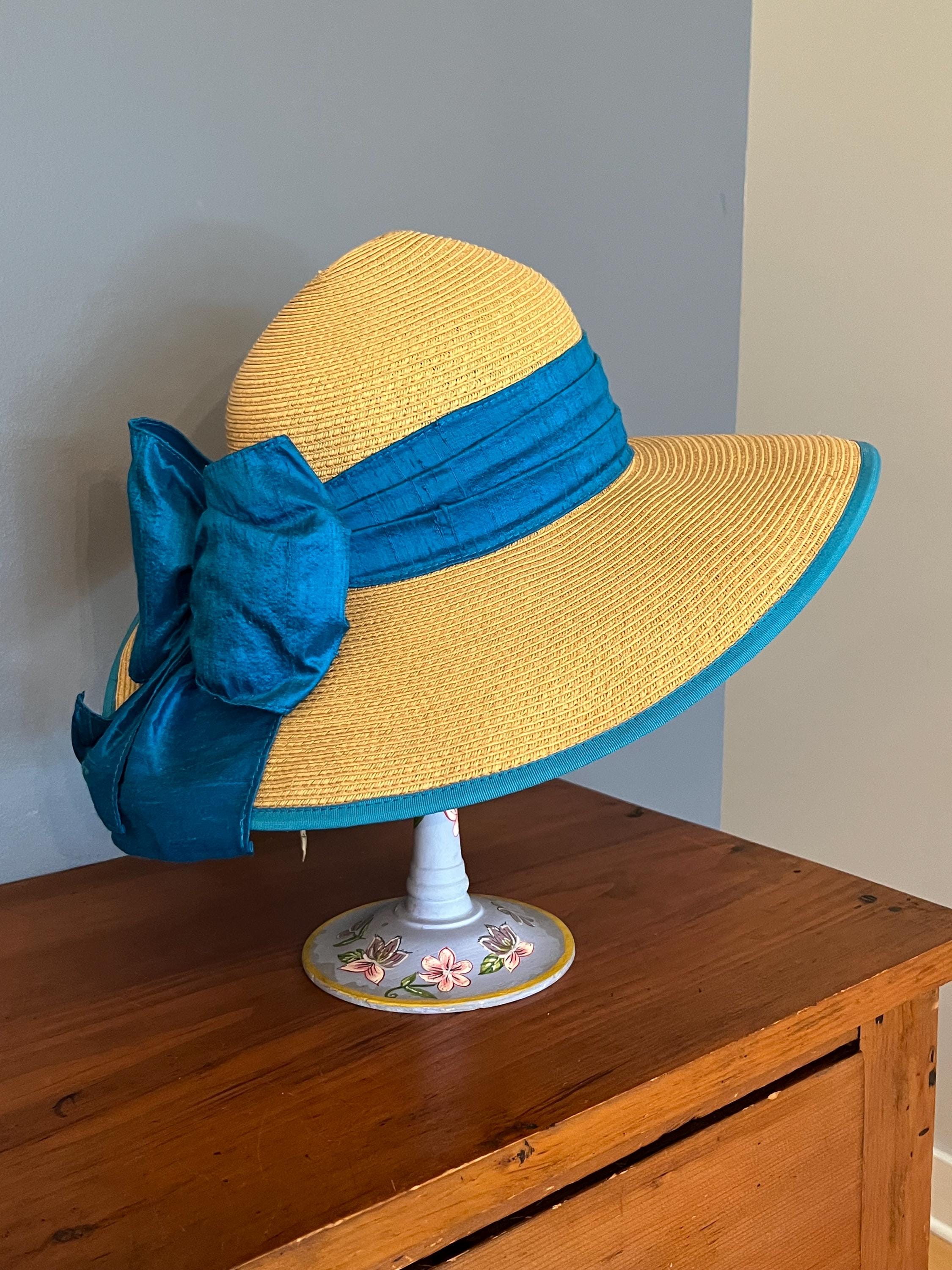 Uno Alla Volta Elegant Felt Teal Hat with Feather & rhinestone Detail Turquoise Fedora Hat: Western Cowgirl Style With Snakeskin  main image 2