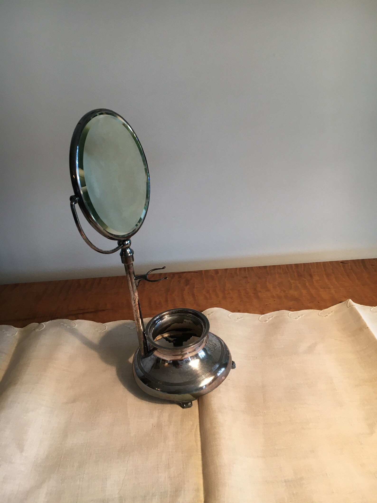 Antique Victorian Mens Shaving Mirror on Stand-Silver Plated | Etsy