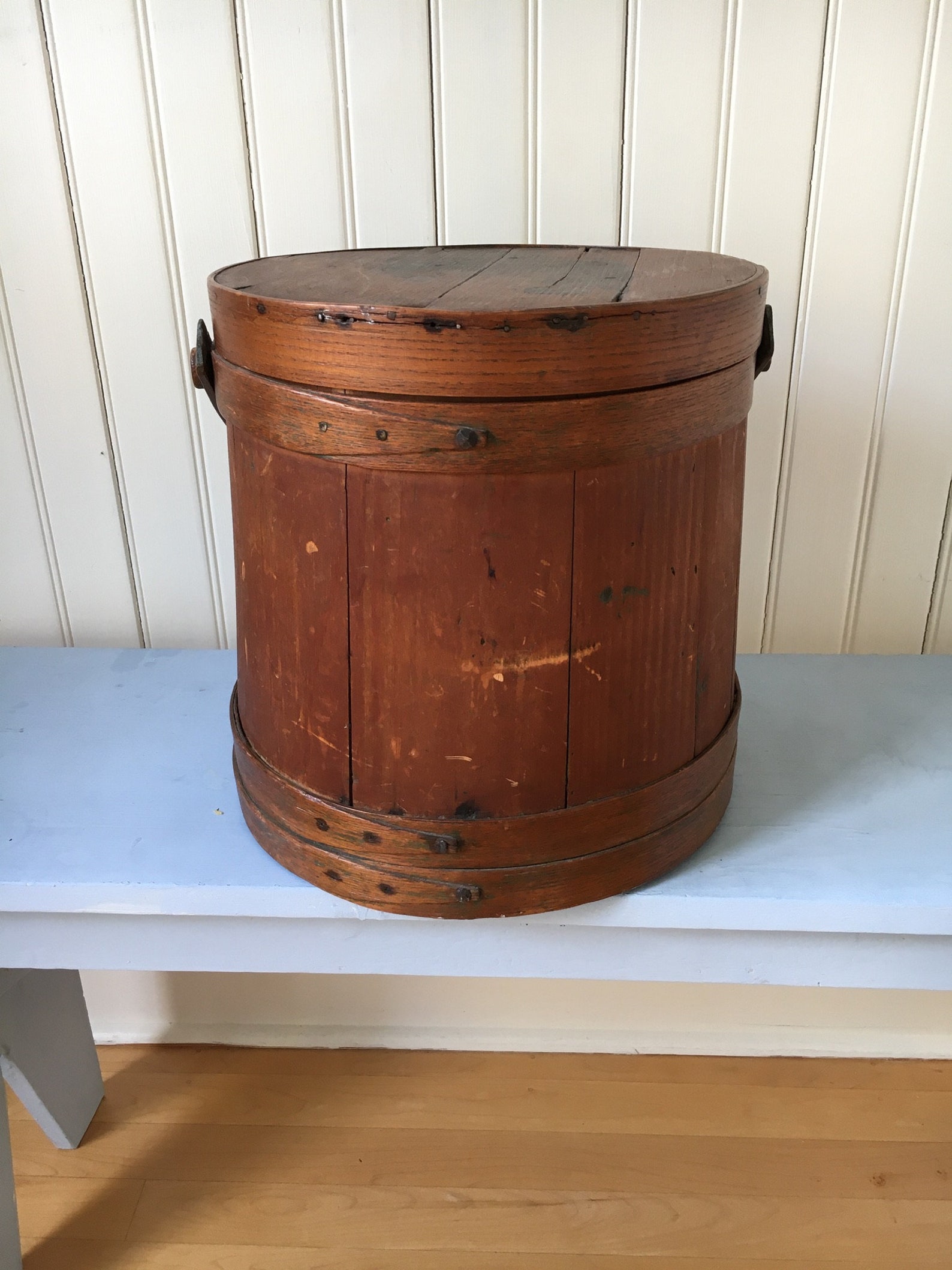 Antique Wooden Sugar Bucket 12 Tall 1800s Etsy