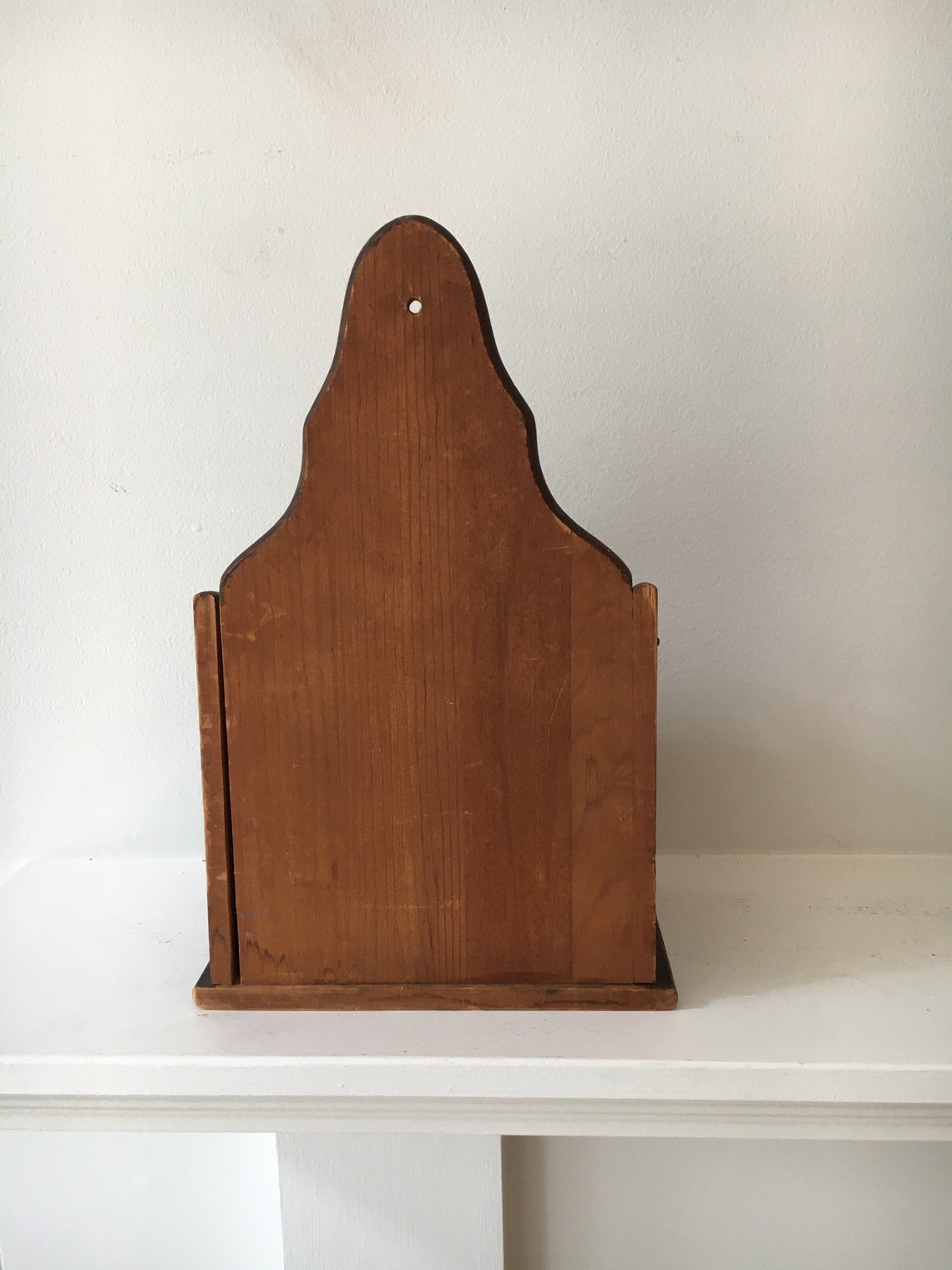 Vintage Wooden Salt Box Slant Lid Etsy