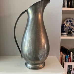 Mid Century Pewter Pitcher- 12” Royal Holland Pewter