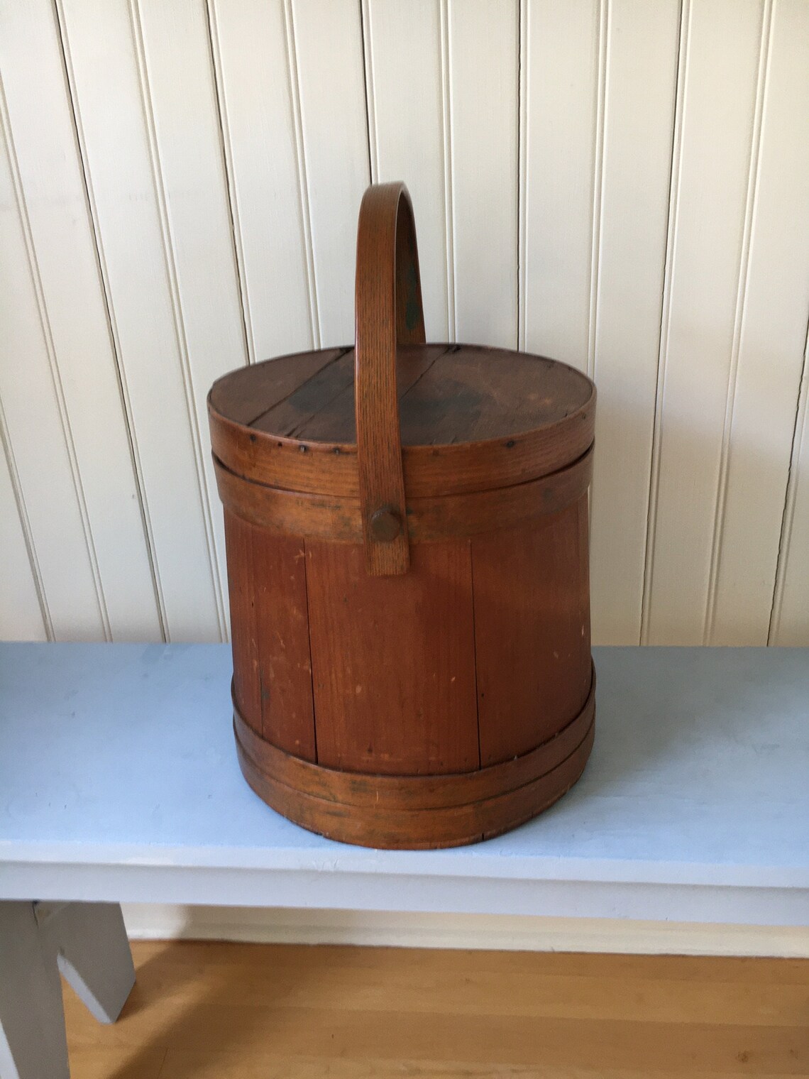 Antique Wooden Sugar Bucket 12 Tall 1800s Etsy