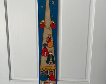 Swedish Nativity Wall Hanging on Burlap