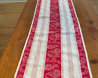 Vtg. Woven Linen Table Fabric